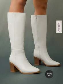 SHUZIA Women's Wide Shaft&Wide Fit Knee High Boots Summer Shoes Spring Shoes Spring Break Easter - Beige - View 8