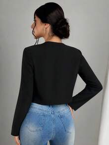Firerie Chaqueta corta negra de frente abierto para otoño/invierno - Negro - Ver 2