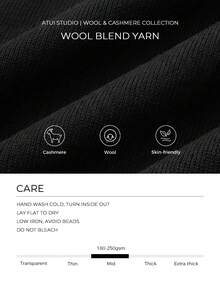 ATUI Studio Damen Woll-Kaschmir-Mischung Pullover – luxuriös weicher Strickpullover, eleganter lässiger Basic-Essential für Herbst, tägliche Arbeit Büro Schwarz - Schwarz - Übersicht 4