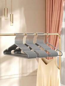 20/40/60/100 Pieces Non-Slip Coated Hangers, Soft Color Series, Lightweight Luxury, Clothes Organizer For Closet And Wardrobe, Storage Rack - Grey - View 2