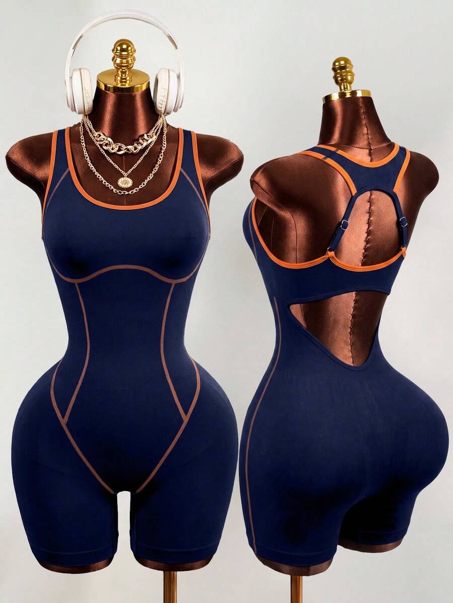Mistrie Rompi Tanpa Lengan untuk Wanita, Kasual, Olahraga, Kebugaran, Yoga - Navy Blue - View 1