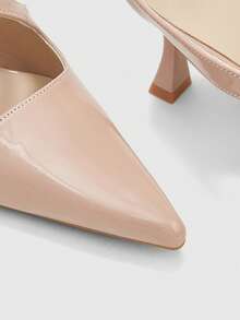 CUCCOO BIZCHIC Women's Pointed Toe High-Heeled Apricot Striped Women's High-Heeled Shoes Are Simple And Elegant, Daily Versatile Commuting To Work Fall Shoes - Apricot - View 6