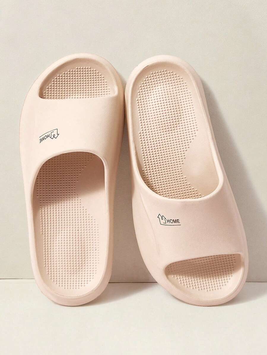 Cuccoo Ladies Plastic Slippers, Fashionable Solid Color Simple, Fit The Foot Shape Comfortable Slippers - Khaki - View 1