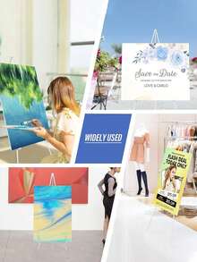 1pc Foldable Display Easel, Portable Tripod Easel, Adjustable White BlackMetal Art Easel, Suitable For Wedding Signs, Posters, Paintings, Home Decor, Back To School Room Decor, School Supplies - multicolor - View 5