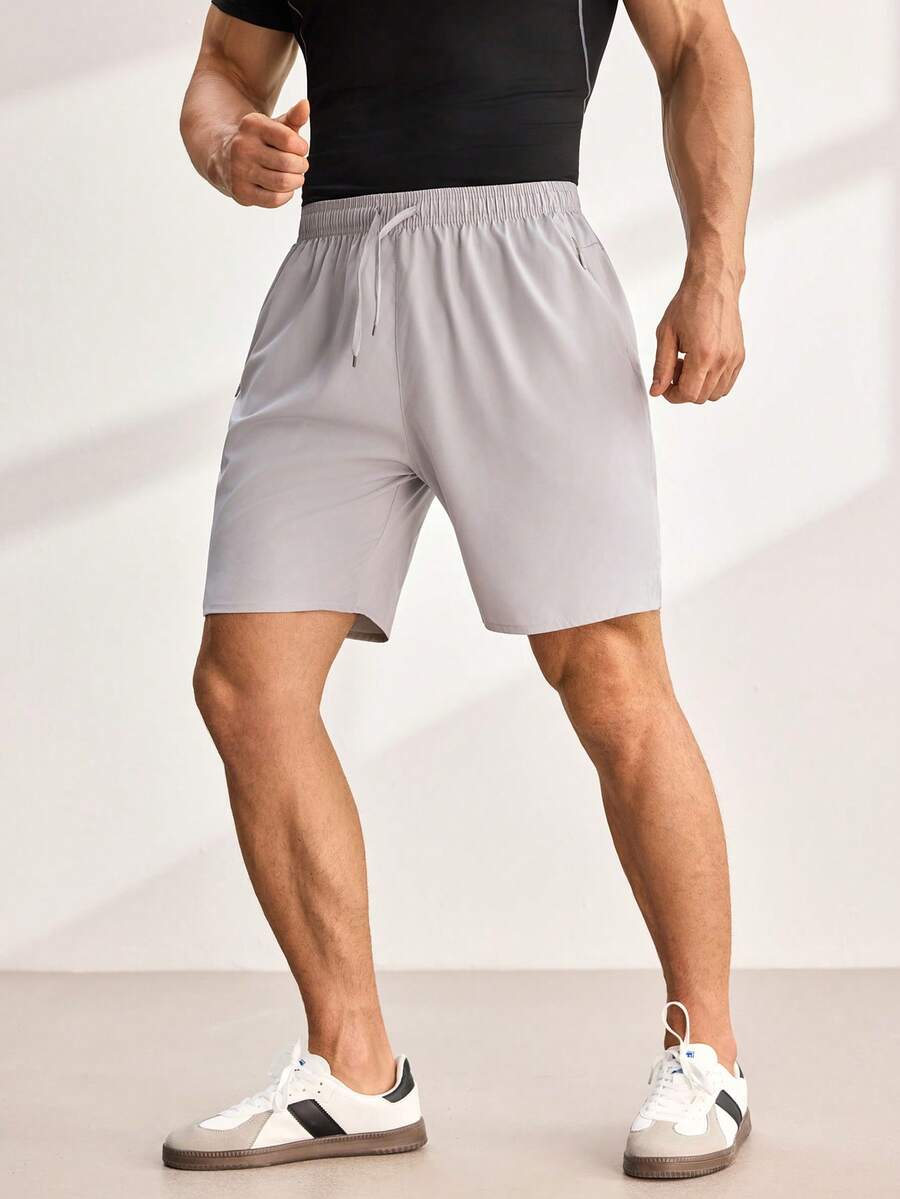 Driftmere Boyfriend Style Men's 3pcs Quick-Dry Breathable 4-Way Stretch Sports Shorts For Summer - Dark Grey - View 1