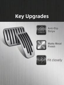 New 2-In-1 Gas Brake Pedal Set, OEM Molded Foot Rest Pedal Cover, Anti-Slip Metal Interior Pedals, Direct No-Drilling Installation - A - View 6