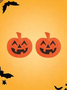 SHEIN Women's Nipple Covers & Anti-Chafing Sweat-Absorbing Pads Pumpkin Shaped Halloween Style Disposable Breast Pads - Orange - View 4