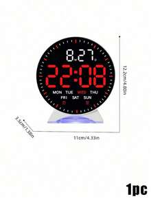 Round LED Digital Alarm Clock With RGB Night Light, Dual Alarms, Date & Week Display, Adjustable Brightness, Modern Desk Clock For Bedroom Office Home Decor - multicolor - View 15
