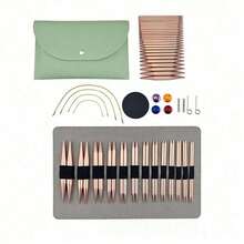 This Aluminum Alloy Detachable Circular Weaving Tool Set Is Smooth And Burr Free, Suitable For Weaving Socks, Scarves, And Sweaters. Comes With A Red Portable Bag For Easy Storage. - multicolor - View 5