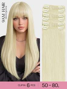 6PCS 12-20 Inch Seamless Remy Human Hair Extensions, Double Layer Clip-In Hair Wefts For Women, Add Volume And Length, Natural Look - S60 - View 1