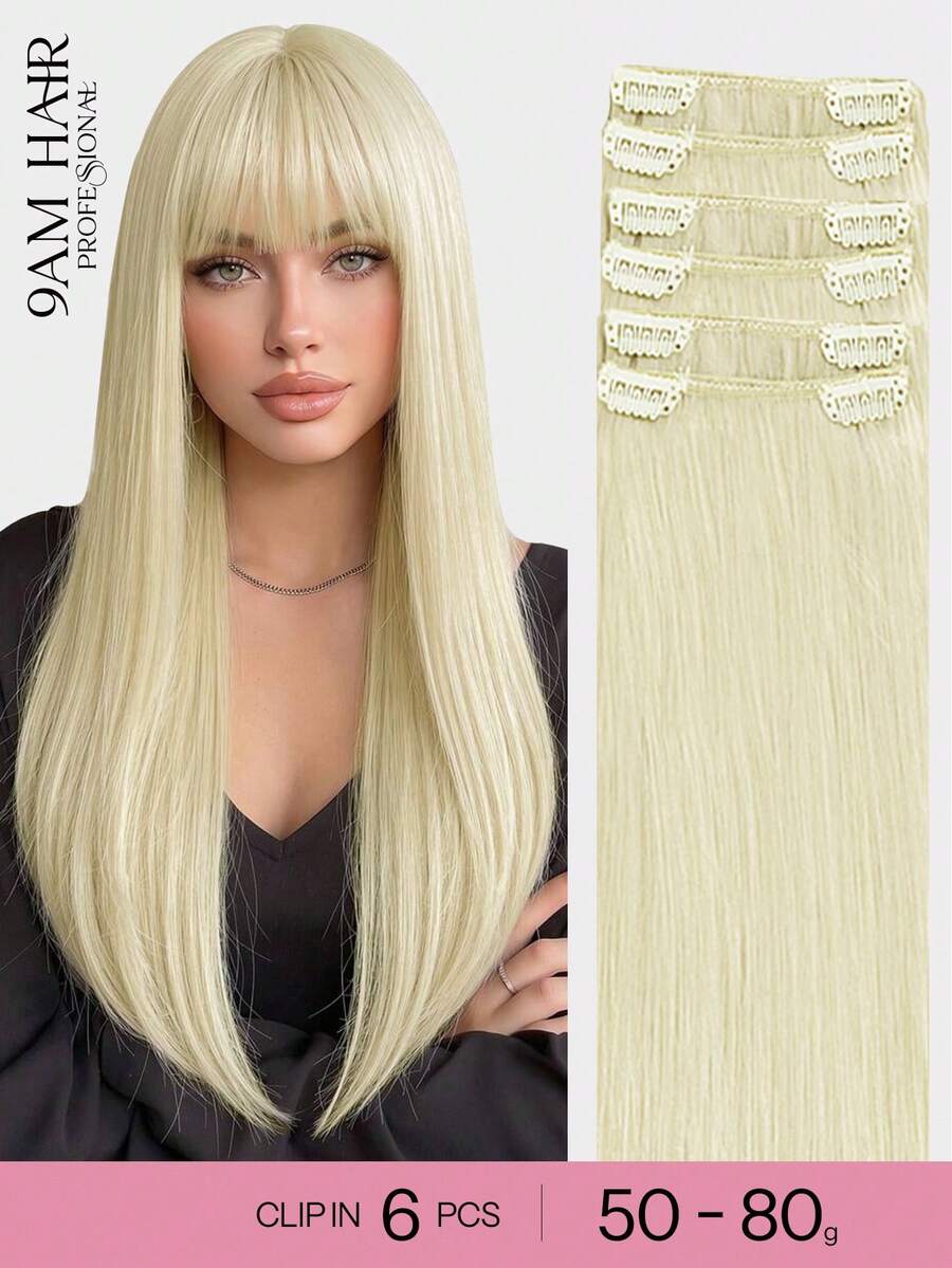 6PCS 12-20 Inch Seamless Remy Human Hair Extensions, Double Layer Clip-In Hair Wefts For Women, Add Volume And Length, Natural Look - S60 - View 1