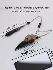 HalloweenBlack Crystal Hanging Ornament With Crow Charm Pendant - black - View 4