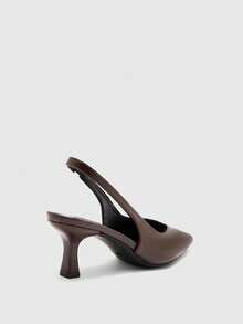 CUCCOO BIZCHIC Sepatu Wanita Cokelat, Model Ramping dengan Tali Tipis Berbentuk V di Bagian Belakang, Hak Sedang Lancip, dan Desain Mewah Ringan untuk Perjalanan Sehari-hari - Coklat - View 8