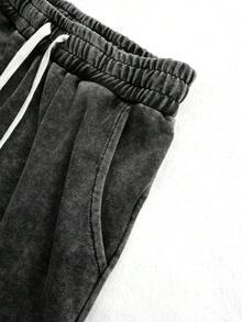 PAVTROS Men's Plus Size Casual Sweatpants With Multiple Cargo Pockets And Drawstring Waist - Black - View 4