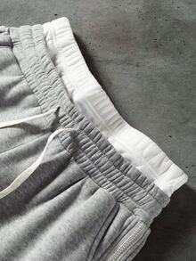 PAVTROS Herren Lässig Sport Streetwear Hoodie und Hose Set - Hellgrau - Übersicht 5