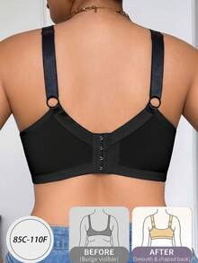 DesireSculpt Plus Size Wireless Bra, 1pc - Black - View 2