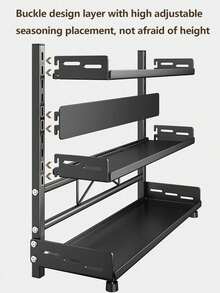 Suitable For Kitchen Countertops In Homes And Restaurants, This Three-Tiered Spice Rack Can Hold Jars, Condiments, Sauces And Knives. It Has Various Functions, Large Capacity, Detachable And Washable. - Multicolor - View 6