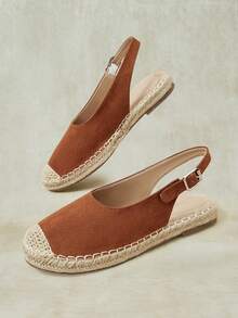 Styleloop Damas, Cuerda de Paja, Hebillas, Zapatos Planos. - Marrón - Ver 6