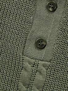Manfinity Homme Men's Solid Color Casual Versatile Daily Wear Knit Top - Army Green - View 8
