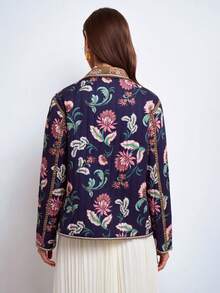 Dayvera Women's Autumn/Winter Casual Floral Print Jacket - Multicolor - View 8