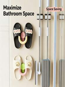 1pc Sucker Slipper Rack Vacuum Pressing Type Strong Punch-Free Hook 5kg Load-Bearing Sucker Hook Behind The Bathroom Door - Multicolor - View 4