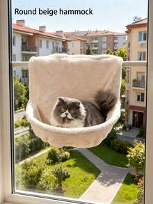 Wall Hanging Cat Hammock, Warm Lamb Fleece Faux Rabbit Fur Suspended Pet Bed Nest - multicolor - View 9