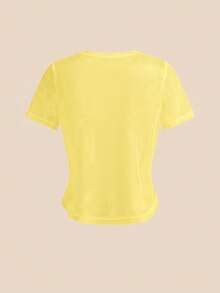 SHEIN Cheerettes 女款素色圓領休閒百搭日常運動T恤 - 彩色 - 查看 8