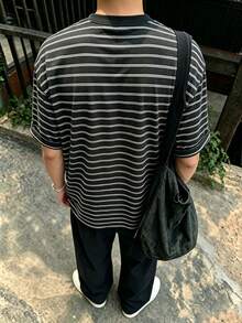 Resyla Men Men's Summer Short Sleeve Striped T-Shirt - Multicolor - View 2