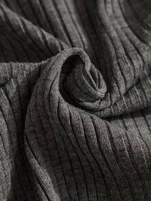 CLARA VERO Ribbed Button Cardigan Knit Skirt Set Office Light Grey Autumn Elegant - Grey - View 2