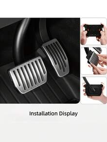 New 2-In-1 Gas Brake Pedal Set, OEM Molded Foot Rest Pedal Cover, Anti-Slip Metal Interior Pedals, Direct No-Drilling Installation - A - View 2