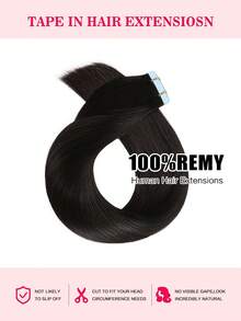 Tape In Hair Extensions 100% Remy Human Hair 12-24inches Straight Seamless Skin Weft Tape Hair Extensions 50g/Pack Tape In Hair Tape Ins Hair Extensions - SNatural - View 3