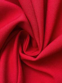 SHEIN Frenchy Elegant Minimalist Red Metal Buckle Waist A-Line Plus Size Dress, Suitable For Office, Commute, Party, Gathering, New Year, Christmas Fall - Red - View 4