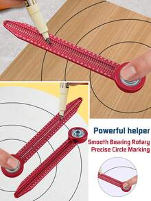 Woodworking Scribing Gauge, Woodworking Drawing Compasses Round Drawing Tool Hole Ruler, High Precision Woodworking Scribing Gauge, Scribing Measuring Tool - Red - View 5