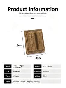 1/10PCS 2-Hole Shotgun Shell Holder Patch, 7.62MM Tactical Hook And Loop Patch, Ammo Pouch Accessory, Loose Tool Magic Sticker For Outdoor Hunting - Multicolor - View 7