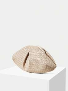 MOTF WOMEN'S FASHION PLEATED CLUTCH BAG, EXQUISITE SIMPLE APRICOT WOVEN PU BAG, FOR DAILY, DATING, VACATION, SHOPPING, COMMUTING - Apricot - View 2