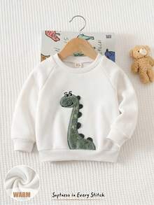 Cozy Pixies Baby Boy Cartoon Animal Pattern Knit Soft Crew Neck Long Sleeve Pullover Sweatshirt - Multicolor - View 4