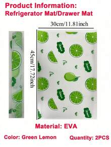 4pcs Waterproof Refrigerator Mats - Moisture-Proof, Anti-Slip, Washable And Reusable. Made Of EVA Material With A Novel Lemon Pattern. Suitable For Refrigerator And Kitchen Decor, Door Mats, Personalized Gifts, Kitchen Essentials - color - View 16