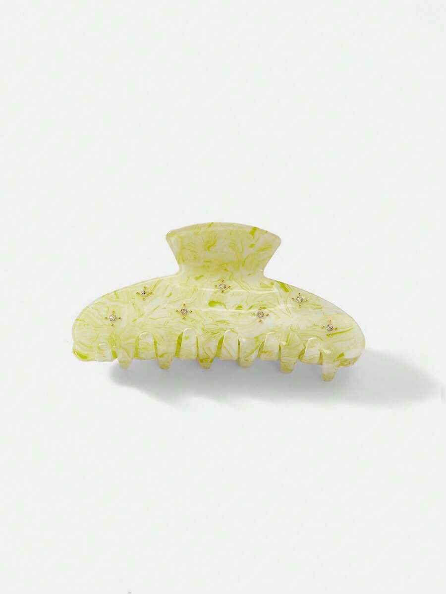 MOTF PREMIUM PRE SEMI-ARC LEMON BUTTER PAINTING MICRO-SETTING WITH DIAMOND IRREGULAR DIAMOND ELEGANT HAIRPIN - lemon yellow - View 2