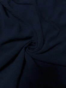 Lounesse 女款大尺碼純色圓領喇叭袖洋裝 教師節茶會晚宴辦公穿搭 海軍藍 秋季優雅風 - 藏蓝色 - 查看 7
