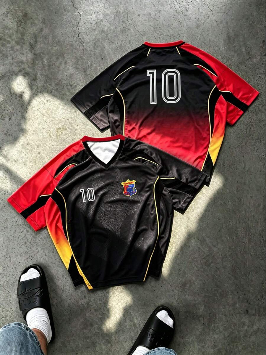 Gym Rark Men's Digital Print Short Sleeve Football Jersey T-Shirt - Multicolor - View 1