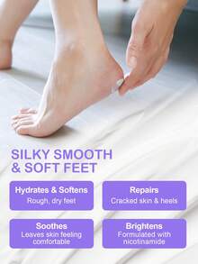 SlowSunday Lavender Foot Cream, Anti-Drying Crack Foot Cream, Hand And Foot Skin Care, Moisturizing, Soothing Skin, Deep Nourishment, With Multiple Plant Oils, Skincare, Suitable For Fall & Winter, Autumn Essential, Halloween & Christmas - White - View 2
