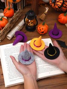 Mini Felt Witch Hat Wizard Cap Wine Bottle Decorations Props For Halloween Holiday Party Cosplay Supplies - View 5