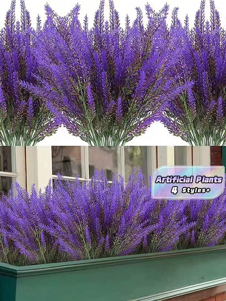 Provence Lavender Plastic Artificial Flowers False Plants Wedding Home Outdoor Garden Decoration Table Decoration - Multicolor - View 1