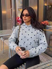 Aloruh Oversized 70s 80s Hoodie Relaxed Fit Dropped Shoulder Sweatshirt Back To School Cosy Cute Casual Every Y2K Brunch Airport Light Grey Autumn - Grey - View 3