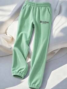 Wovencharm Wovencharm Elastic Waist & Cuffs Joggers With Printed Pattern - Cadet Blue - View 1