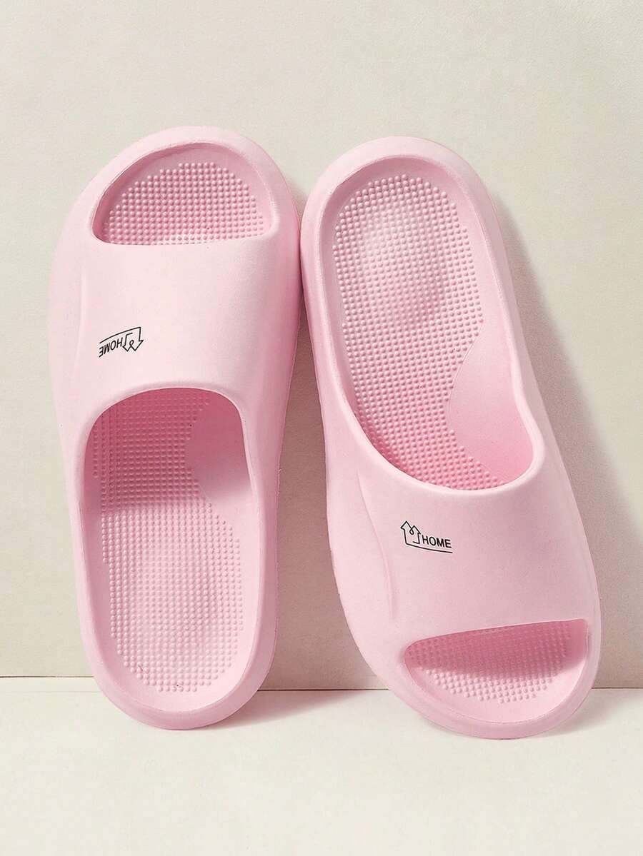 Cuccoo Ladies Plastic Slippers, Fashionable Solid Color Simple, Fit The Foot Shape Comfortable Slippers - Watermelon Pink - View 1