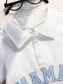 SHEIN 2pcs/Set Unisex Newborn/Baby Boy/Girl Striped Short Sleeve Romper And Sunhat Set, Spring/Summer Baby Clothes Outfit - White - View 6