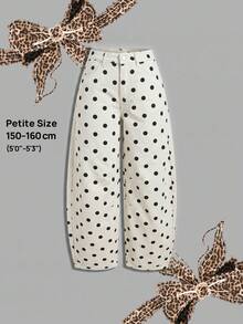 SHEIN PETITE 女款波點圖案口袋錐腳休閒牛仔褲 - 彩色 - 查看 1