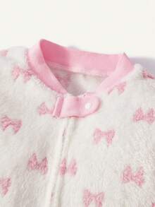 Cozy Pixies 1 Baby Sleeping Bag Soft Thick Pink Striped Bow Cute Pattern Flannel Printed Sleeping Bag, Suitable For Newborn Gifts - Multicolor - View 8