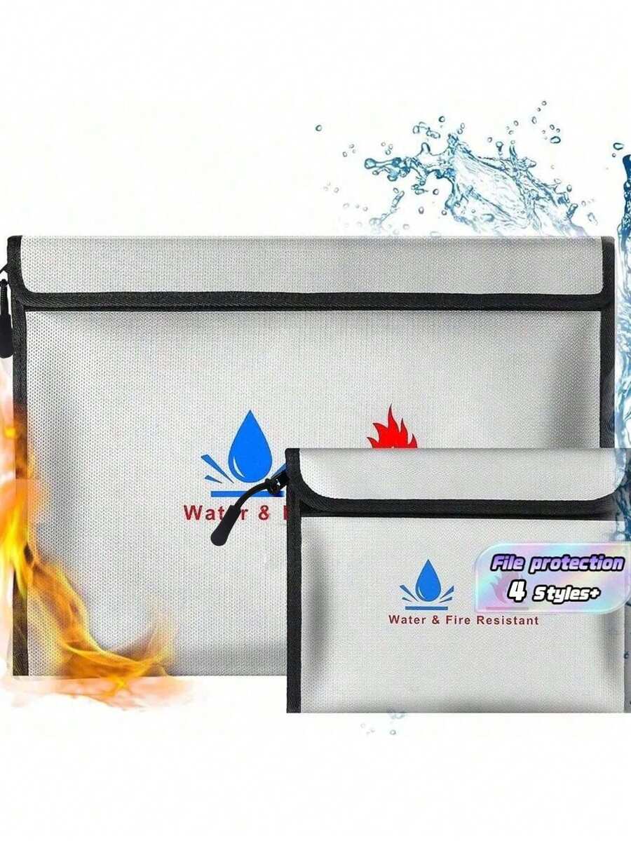 Flame Resistant Document Bag,Made Of Non-Irritating Silicone Coated Material, Safe For Storing Cash, Important Documents, Jewelry, And Passports - A - View 1